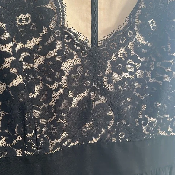 Eliza J Black nCream eyelash lace cocktail dress. - Picture 10 of 12